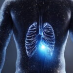 A person's body with glowing sparkles highlighting the areas where magnesium is especially important, such as the heart, muscles, brain, and bones. The person should be depicted as healthy and vibrant, showing how magnesium contributes to overall well-being.